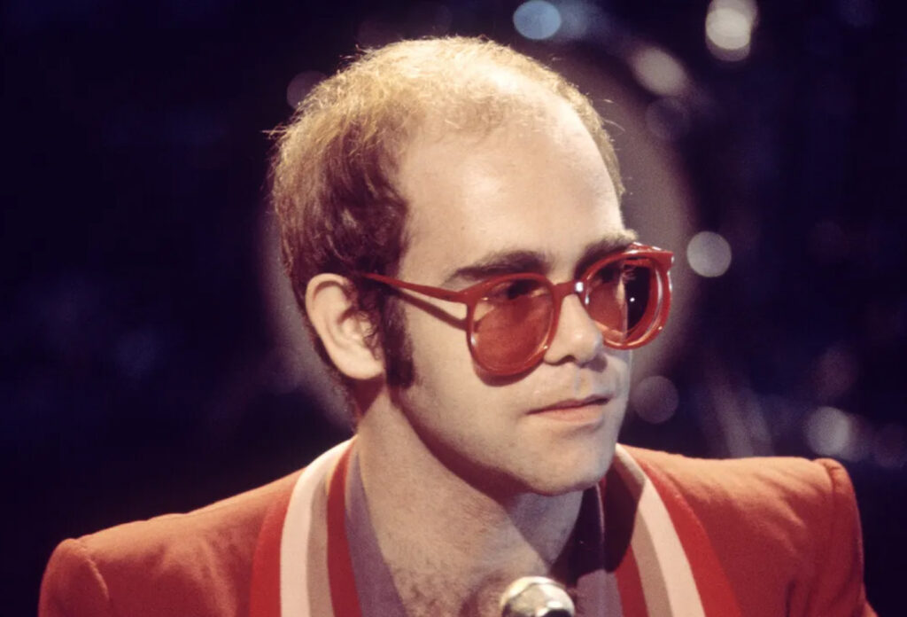 Elton John in a pair of archive Cutler and Gross sunglasses.